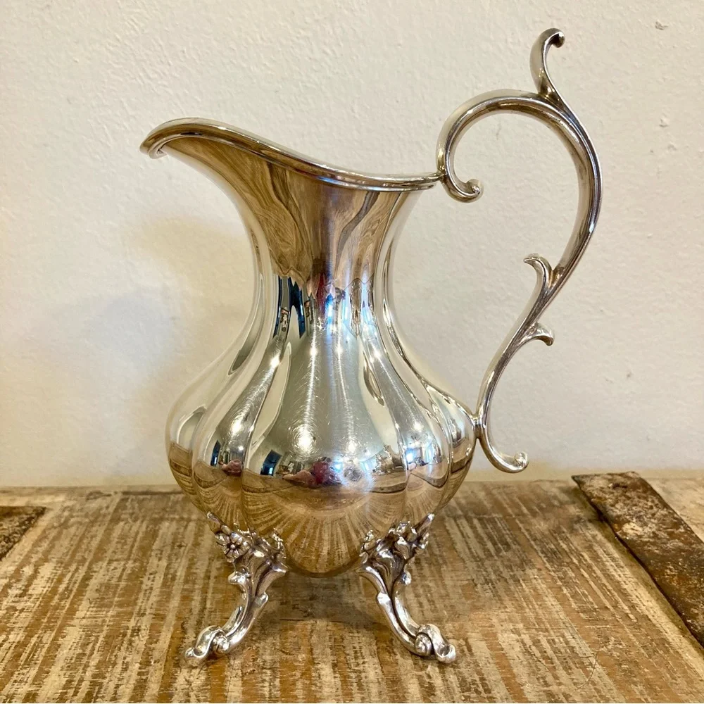 Silver Plated Creamer Reed & Barton Winthrop Pumpkin #1795 Cottagecore Kitchen - Picture 4 of 14